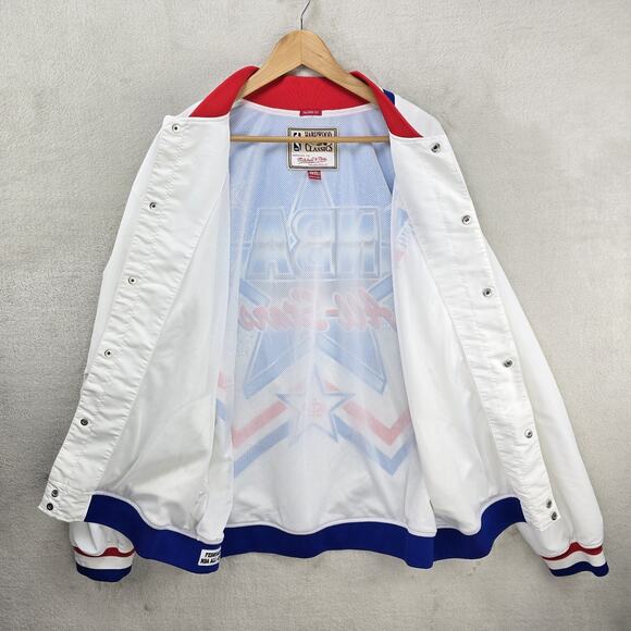 Mitchell & Ness 1991 NBA All-Star Game Charlotte Jacket Mens XL White Basketball - Picture 7 of 16